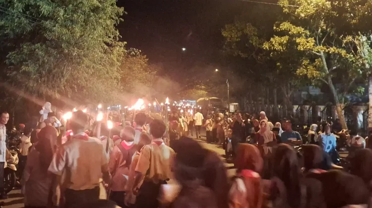 Lebih 1.800 Pramuka Aceh Barat Pawai Obor Menyambut Bulan Ramadan