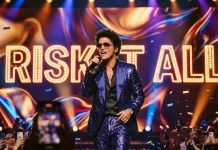 Raja retro Bruno Mars  merilis lagu terbarunya "Risk It All"
