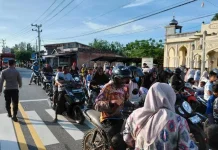 Polsek Krueng Sabee Lakukan Pengamanan Pasar Takjil Ramadhan 1447 H