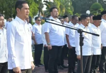 Sekda Aceh Pimpin Apel Perdana usai Lebaran