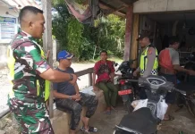 TNI Polri Patroli Gabungan Jaga Keamanan di Sungai Mas