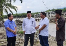 Kemendagri Tinjau Jembatan Putus di Alue Wakie Nagan Raya