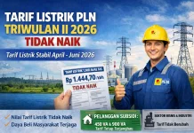 Tarif Listrik PLN Triwulan Kedua 2026 Tidak Naik