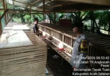 Dukung Ketahanan Pangan, Bhabinkamtibmas Polsek Tapaktuan Sambangi Peternak