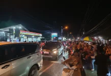 Personel Dishub dan Satlantas Aceh Barat Pengaturan Lalu Lintas Tabligh Akbar