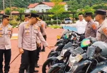 Kapolres Aceh Jaya Cek Kendaraan Dinas Roda Dua