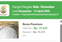 Harga Pangan di Simeulue Stabil, Beras Premium Rp15.333 per Kilogram