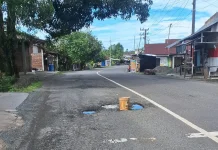 Jalan Nasional Berlubang di Blang Beurandang, Rawan Jadi "Lubang Maut"