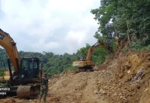 Kodim 0110/Abdya TMMD Pengerjaan Pembukaan Badan Jalan di Desa Gunung Cut
