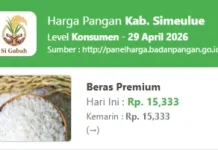 Harga Pangan Simeulue Akhir April 2026 Terpantau Stabil