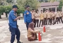 BPBD Aceh Barat Simulasi Pengunaan Apar pada Pelajar Sekolah