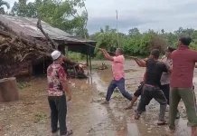 Angin Kencang Rusak Puluhan Rumah Huntara di Aceh Utara
