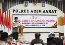 Doa Bersama Lintas Agama, Polres Aceh Barat Perkuat Toleransi