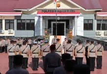 Kapolres Nagan Raya Pimpin Sertijab dan Pisah Sambut Sejumlah Pejabat Utama