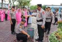puluhan personil polres Aceh barat naik pangkat