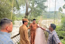 Pemkab Aceh Barat  Pastikan Jembatan  di Desa Canggai Sedang Dikerjakan