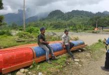 BPBD Aceh Barat Siapkan Rakit Penyeberangan untuk Warga Sikundo
