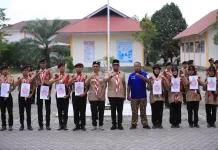 Wabup Raja Sayang Kukuhkan 9 Pramuka Garuda