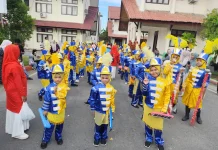 Meriahkan HUT RI, DrumBand SD Negri 01 Percontohan Unjuk Kebolehan