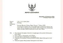 Bupati Aceh Barat Larang Pembukaan Lahan dengan Cara Membakar