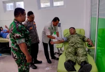 Prajurit Kodim 0105/Aceh Barat Aksi Sosial Donor Darah HUT RRI ke-81