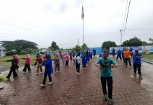 Semarak Hari Radio ke-81, RRI Meulaboh Gelar Senam Bersama