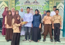 OSIM MTs HBS Meulaboh Salurkan Bantuan untuk Keluarga Muallaf Jefri-Erlina