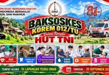 Sambut HUT ke-81 TNI, Korem 012/Teuku Umar Gelar Bakti Kesehatan Gratis