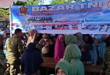 HUT ke-81 TNI, Kodim 0105/Abar Gelar Pasar Murah