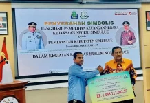 Pemkab Simeulue Terima Rp1,068 Miliar Pemulihan Keuangan Negara