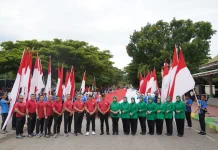 Peringati HUT Ke-81 TNI, Kodam IM Gelar Kirab Merah Putih