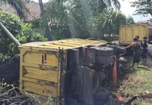 Rem Blong, Truk Fuso Kecelakaan Tunggal di Meureubo