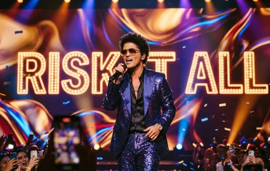 Raja retro Bruno Mars  merilis lagu terbarunya "Risk It All"