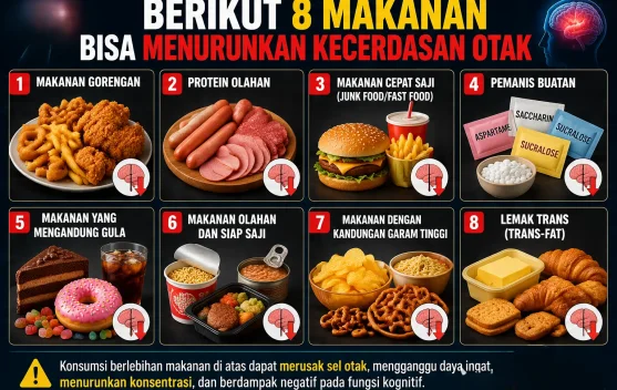 Berikut  8 Makanan Bisa Menurunkan Kecerdasan Otak
