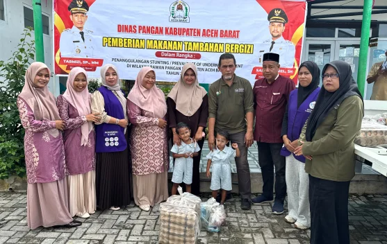 Dinas Pangan Salurkan 35 Paket Makanan Bergizi Balita di Kecamatan Mereubo