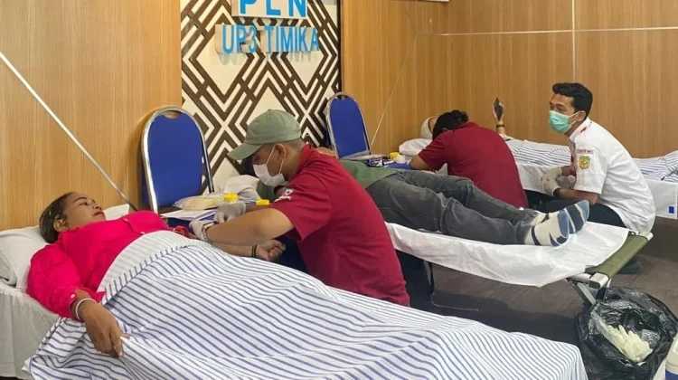 Peringatan Bulan K3, PLN UP3 Timika Gelar Aksi Donor Darah