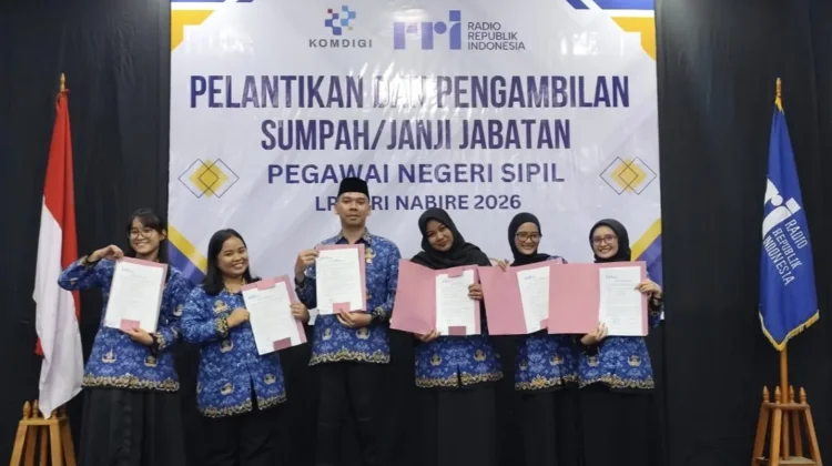 Enam Pegawai RRI Nabire Dilantik Jadi PNS