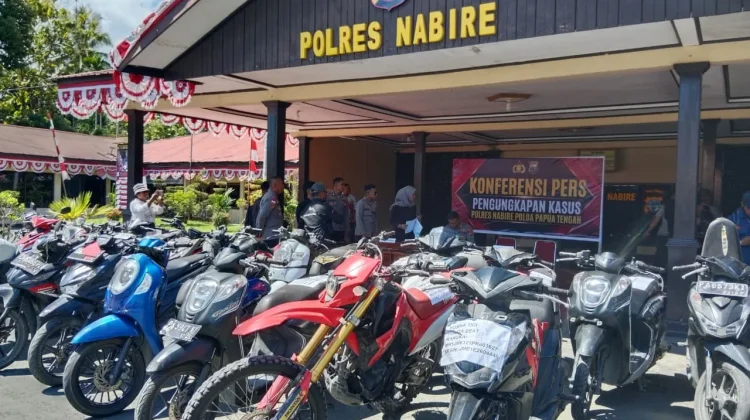 Polres Nabire Kembalikan Sepuluh Motor Hasil Curanmor Semester I Tahun 2026