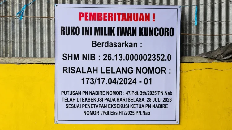 PN Nabire Eksekusi Lahan Karang Tumaritis Sesuai Putusan Pengadilan