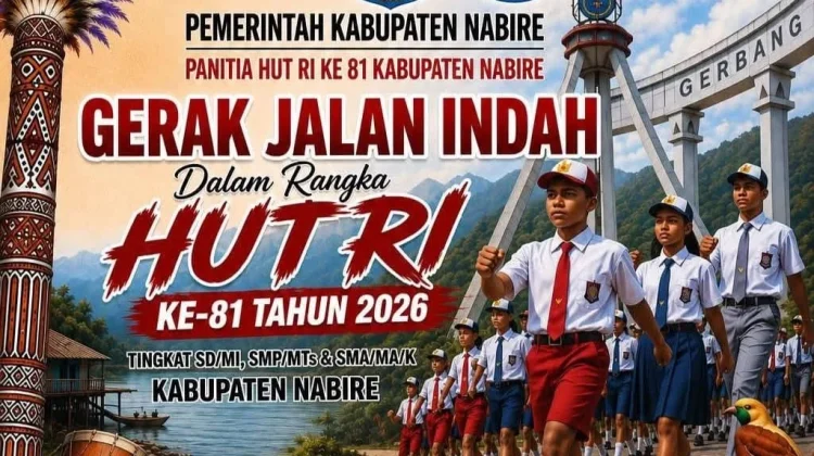 Gerak Jalan Indah HUT ke-81 Kemerdekaan RI Tahun 2026 Kabupaten Nabire