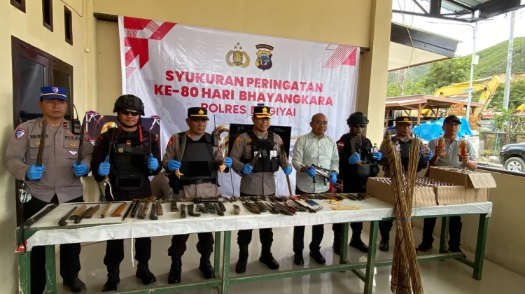 Polres Dogiyai Amankan Senpi Rakitan & Miras, Hasil Operasi Sikat Noken Juli 2026