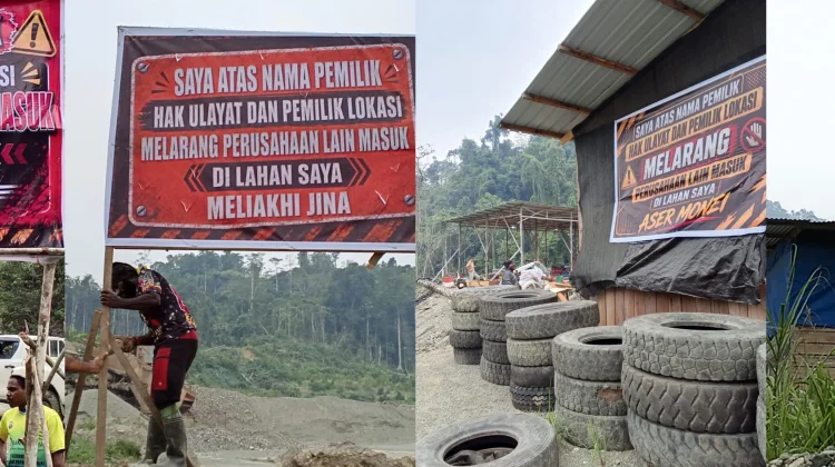 Tegaskan Hak Ulayat, Warga Pasang Baliho Larangan Perusahaan di Kali Musairo