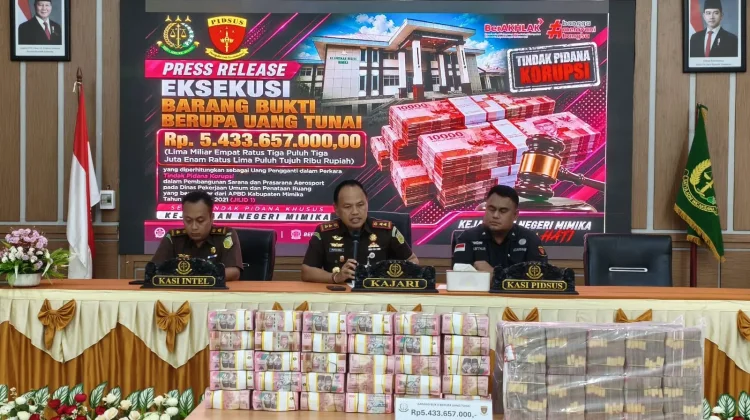 Kejari Mimika Tarik Rp5,4 Miliar Perkara Aerosport ke Kas Negara.