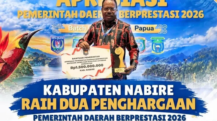 Kabupaten Nabire Raih Dua Penghargaan Pemerintah Daerah Berprestasi 2026