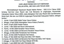 Libur Resmi dan Cuti Bersama April, Mei dan Juni 2026
