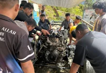 Akses sulit, Mobil Polisi Dipotong 32 Bagian Demi Tiba di Polres Intan Jaya