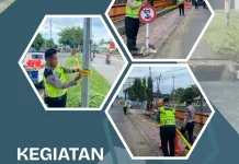 Larang Parkir di Trotoar Satlantas Nabire Pasang Garis Polisi