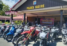 Polres Nabire Kembalikan Sepuluh Motor Hasil Curanmor Semester I Tahun 2026