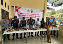 Polres Dogiyai Amankan Senpi Rakitan & Miras, Hasil Operasi Sikat Noken Juli 2026