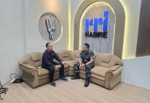 TNI Hadir Untuk Rakyat, Dandim 1705/Nabire Bahas 81 Tahun Pengabdian Di RRI Nabire